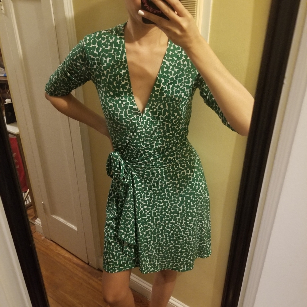 BCBG green wrap dress